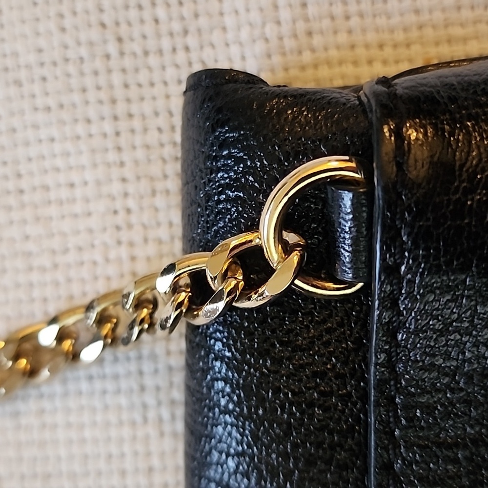 Michael Kors Black Leather Chain Shoulder Bag. - Picture 9 of 13